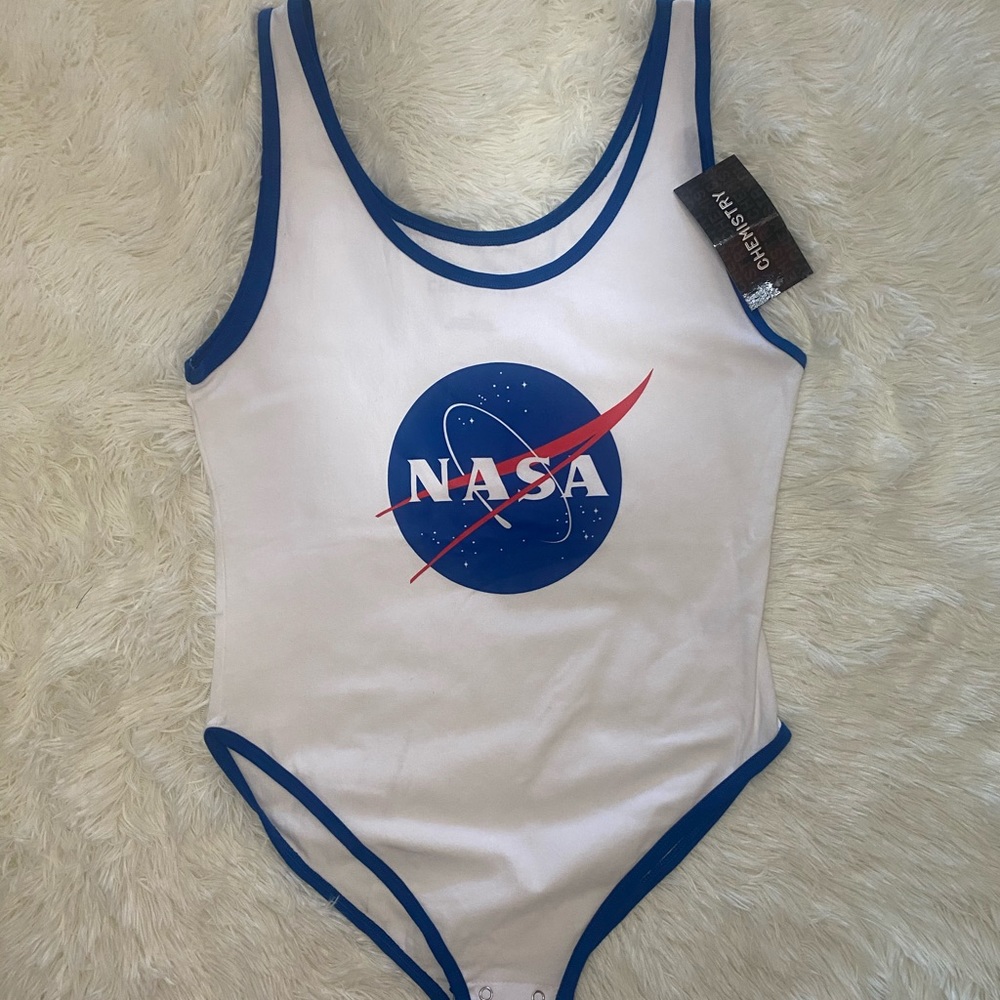 New with tags white NASA bodysuit XL